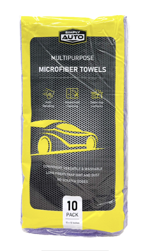 SIMPLY AUTO MULTIPURPOSE MICROFIBER TOWELS 10 CT
