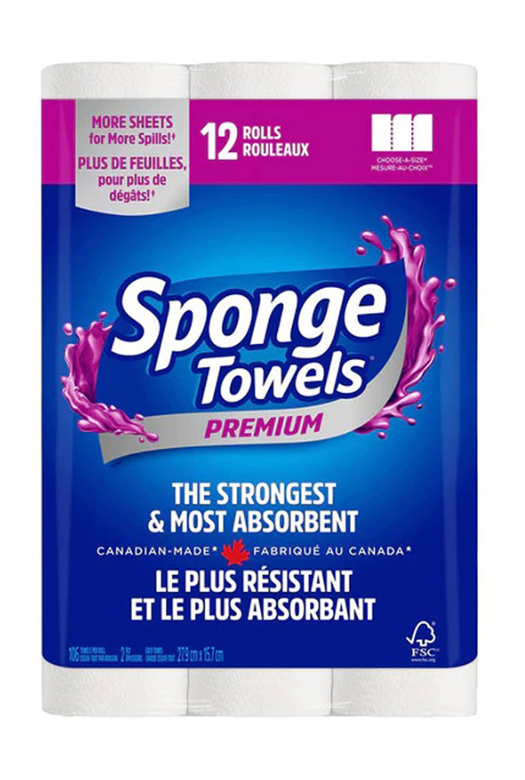 SPONGE TOWELS PREMIUM 12 ROLLS