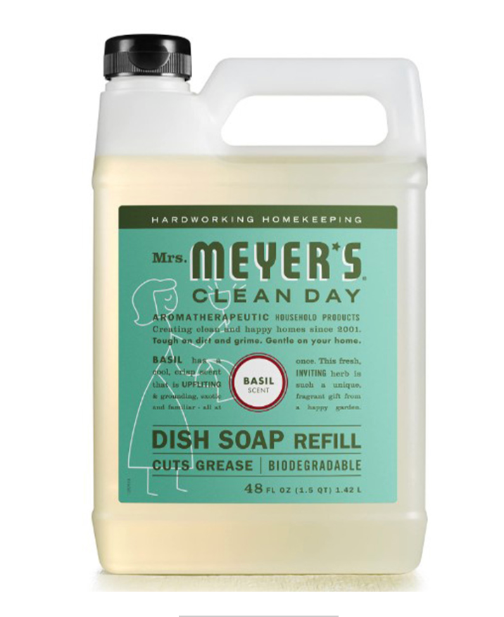 MRS. MEYERS DISHWASHING LIQUID 48 OZ BASIL