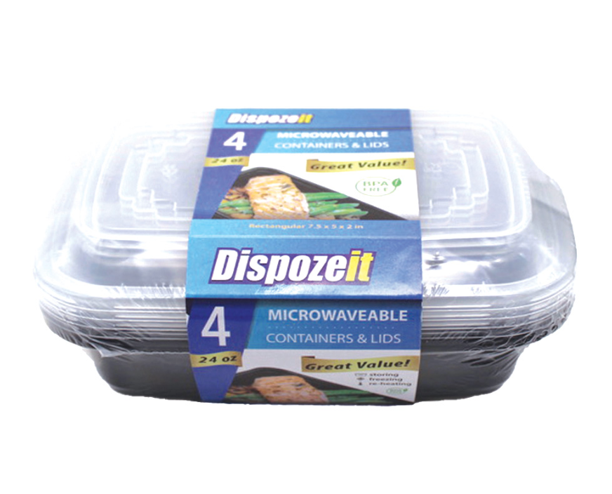 DISPOZEIT FOOD CONTAINER 24 OZ RECTANGULAR