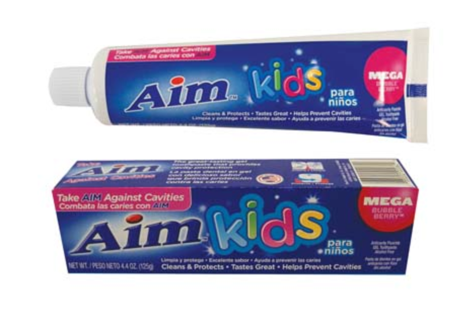 AIM TOOTHPASTE 4.4 oz BUBBLE BERRY GEL FOR KIDS