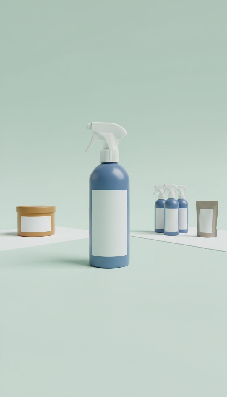 Multi-surface disinfectant spray bottle